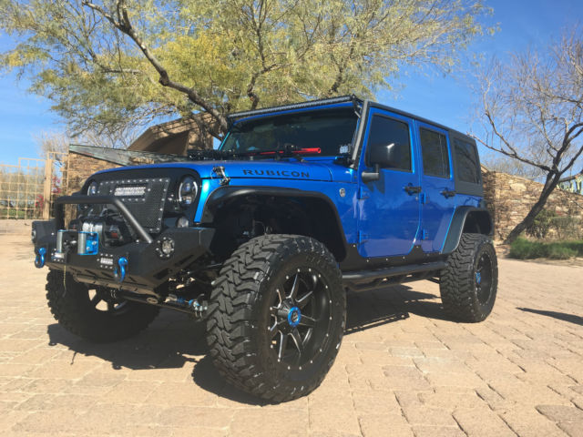 Custom Built Hydro Blue Jeep Wrangler Jk Unlimited Rubicon Lots Of